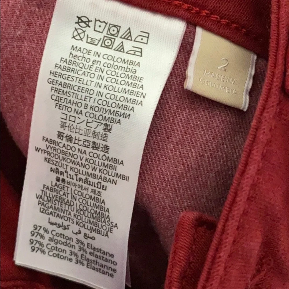Michael Kors Maroon Izzy Ankle Skinny Jeans, Sz‎ 2